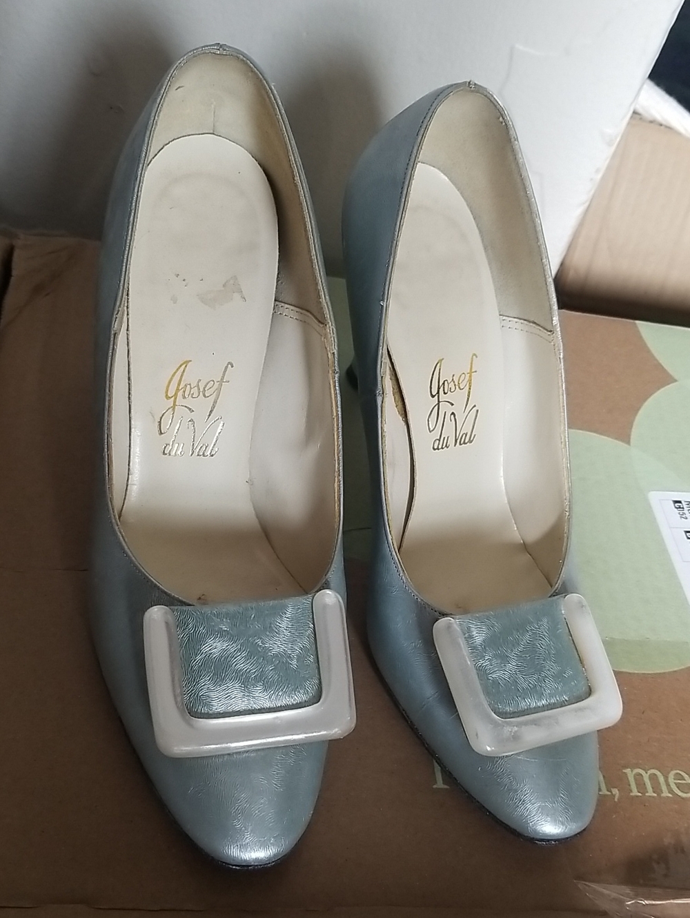 Vintage Metallic Light Mint Blue Pumps